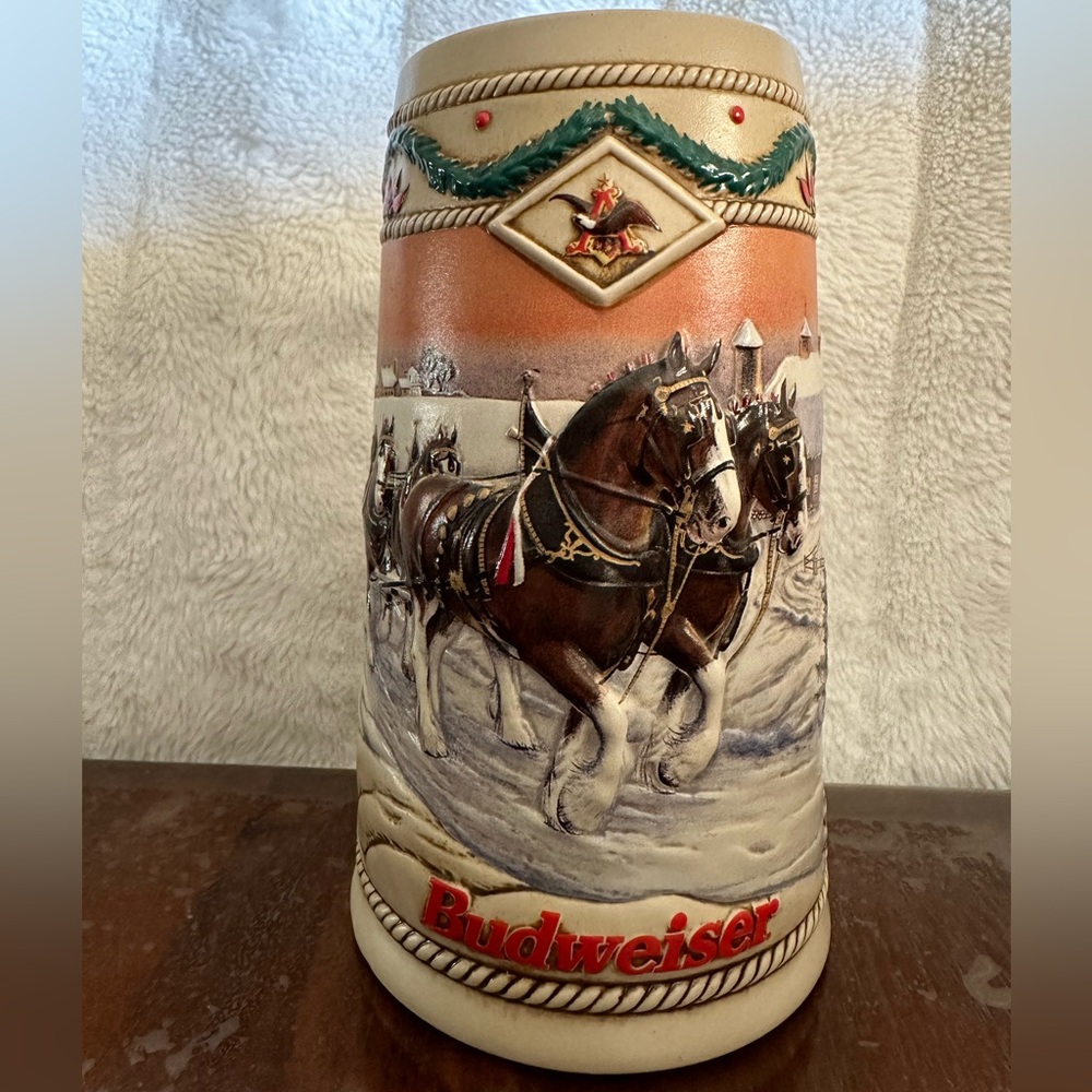 1995 Budweiser beer mug
